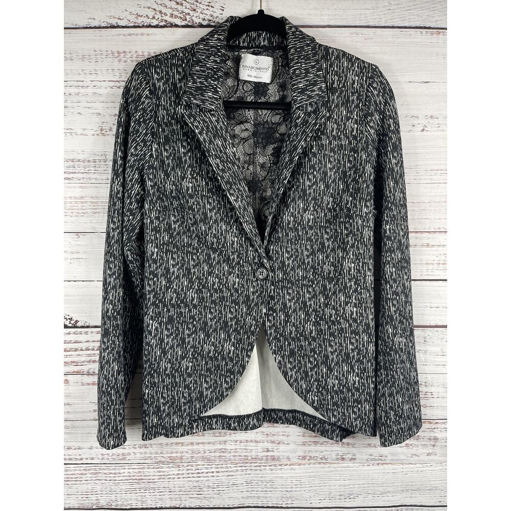 Rinascimento Blazer Women's Large Textured Jacket Made Italy Lace Lined